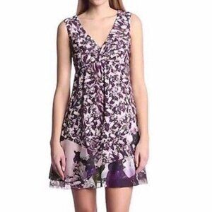 Nanette Lepore Dress Designer Cocktail V-neck Wrap Purple Pink Women’s